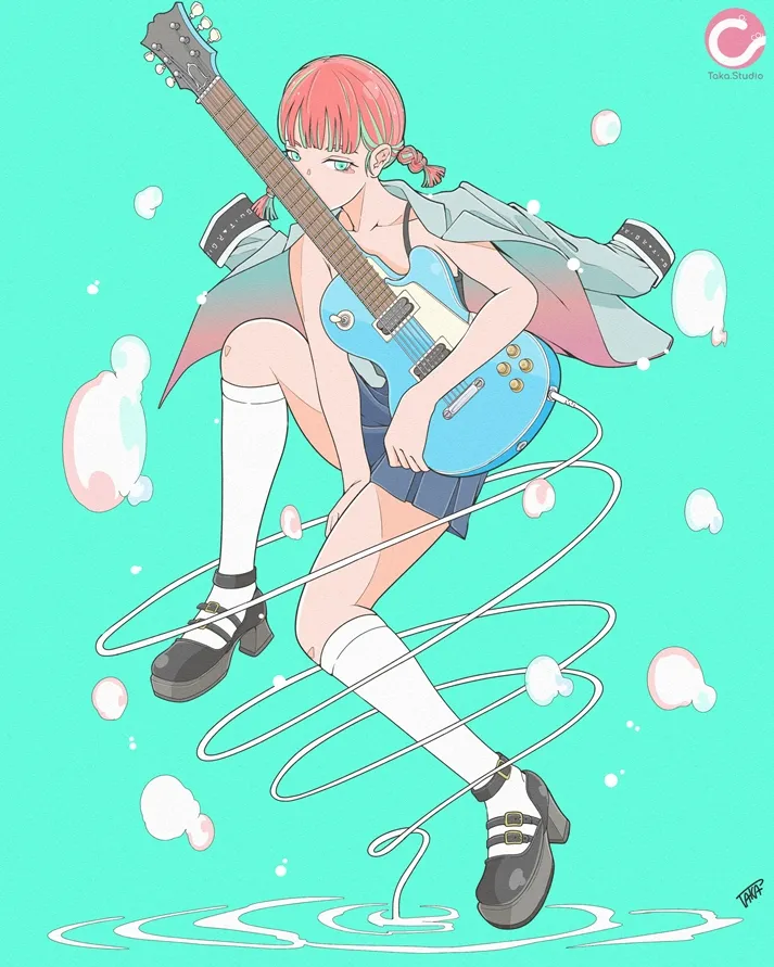 ギター女子 イラスト GuitarGirl
