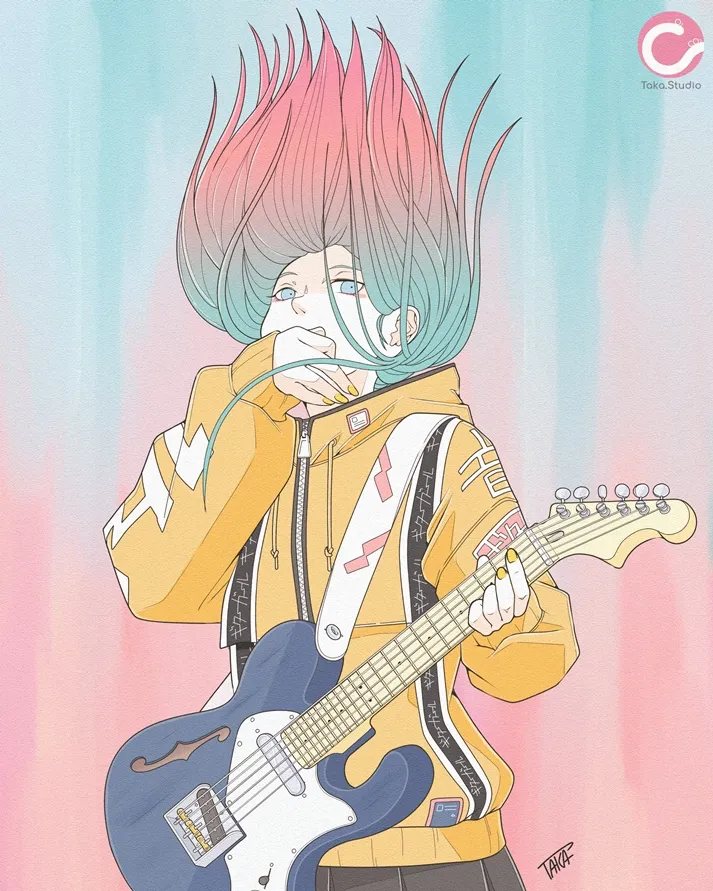 ギター女子 イラスト GuitarGirl