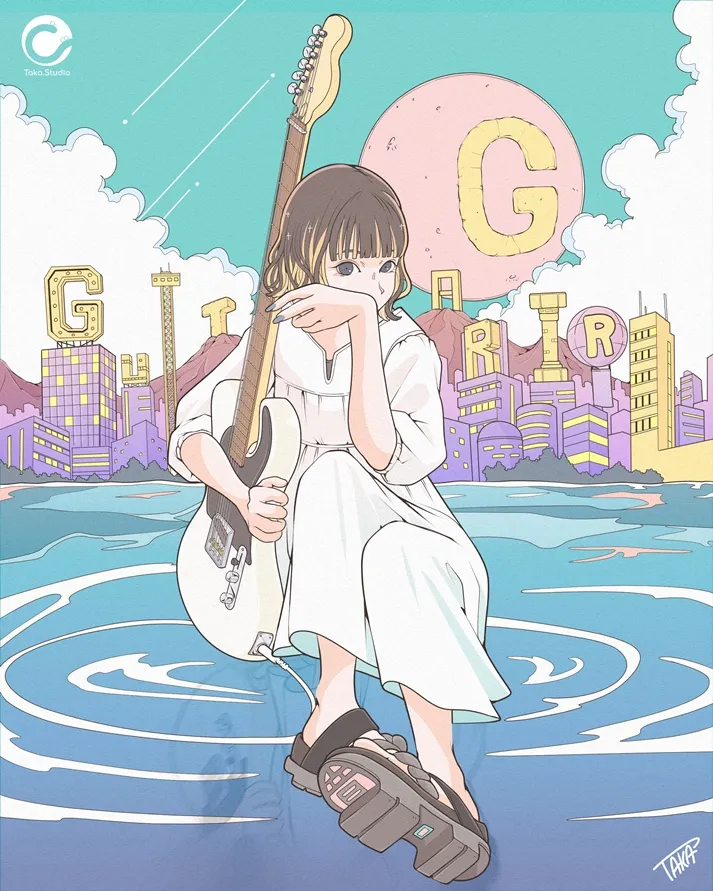 ギター女子 イラスト GuitarGirl