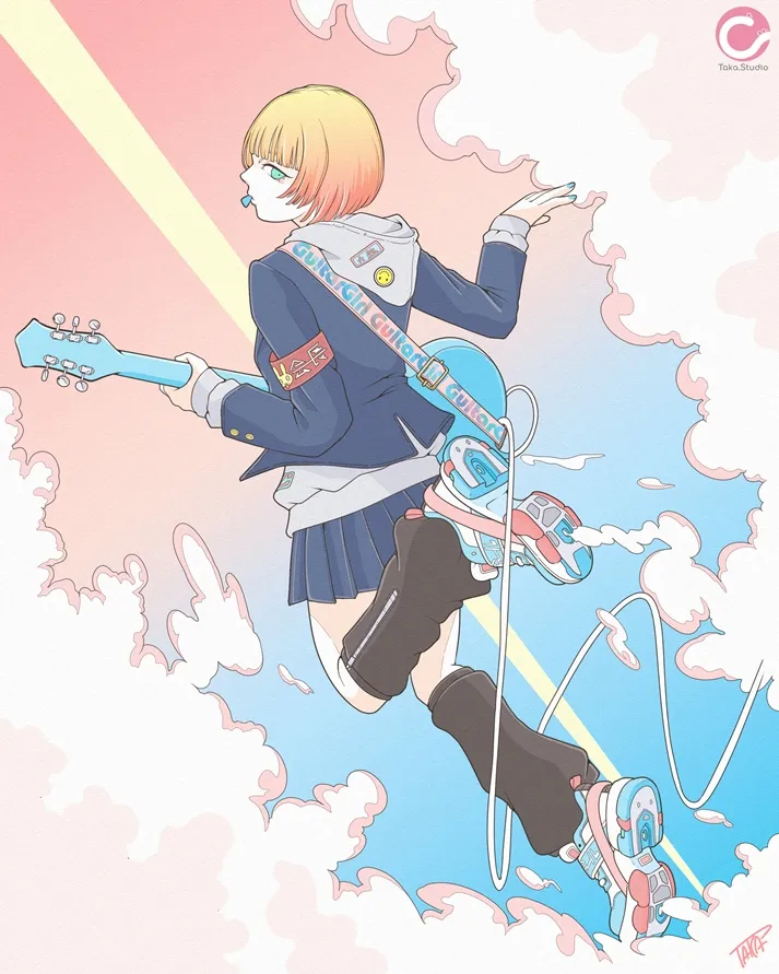 ギター女子 イラスト GuitarGirl