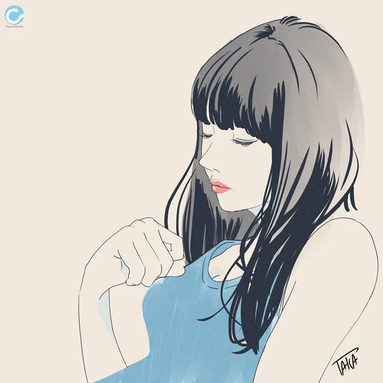 リアルテイスト　女性イラスト　おしゃれ