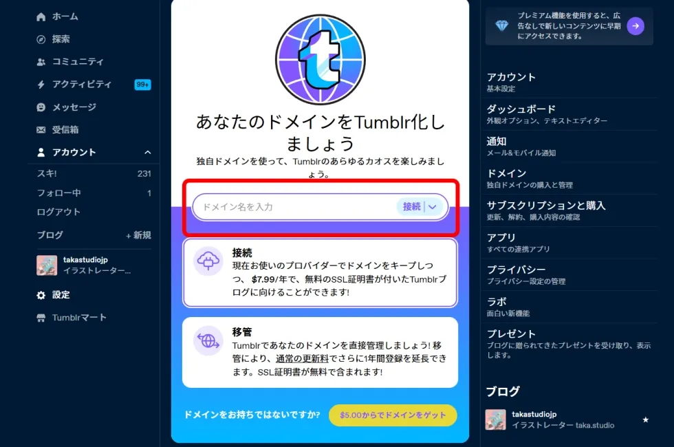 Tumblr 独自ドメイン設定8