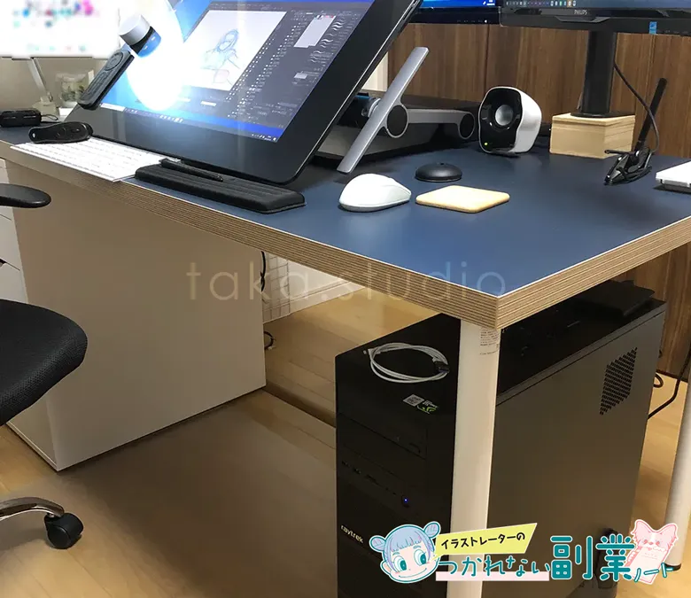 液タブ デスク IKEA LINNMON（リンモン）