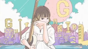 ギター女子　イラスト　アイコン