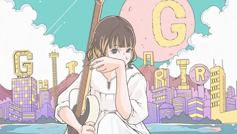 ギター女子　イラスト　アイコン