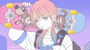 スケボー女子イラスト　アイコン