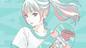 スケボー女子　イラスト　アイコン