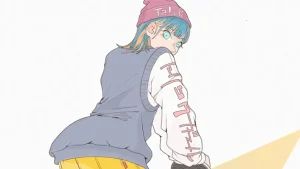 スケボー女子イラスト　アイコン