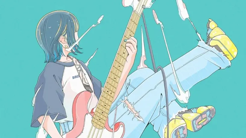 ギター女子　イラスト　アイコン