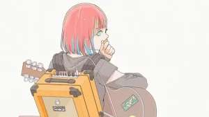 ギター女子　イラスト　アイコン